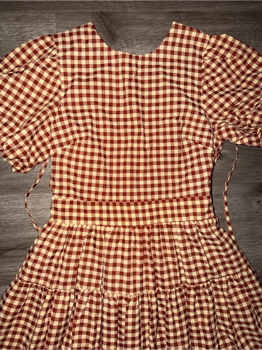NWOT En Saison Juni Round Neck Bubble sleeve Midi Dress - Picture 12 of 13